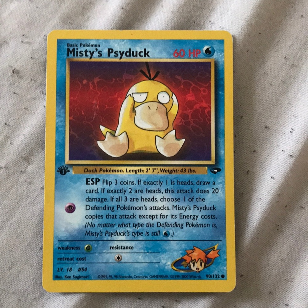 Misty’s psyduck Pokémon card